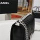 BOY Chanel HANDBAG Chevrons Pattern Lambskin Black B