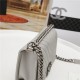 BOY Chanel HANDBAG Chevrons Pattern Grained Calfskin Grey B