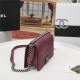 BOY Chanel HANDBAG Chevrons Pattern Grained Calfskin Burgundy B