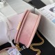 Chanel SMALL BOY Chanel MESSENGER BAG Velvet & Gold-Tone Metal AS3350 Pink A