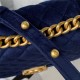 Chanel SMALL BOY Chanel MESSENGER BAG Velvet & Gold-Tone Metal AS3350 Navy A