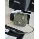 Chanel SMALL FLAP BAG WITH TOP HANDLE Grained Calfskin & Gold-Tone Metal AS3652 Green A