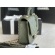 Chanel SMALL FLAP BAG WITH TOP HANDLE Grained Calfskin & Gold-Tone Metal AS3652 Green A