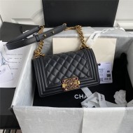 SMALL BOY Chanel HANDBAG Lambskin Black A