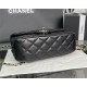 Chanel SMALL FLAP BAG With Top Diamond Handle Lambskin & Gold-Tone Metal AS4141 Black High