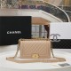 BOY Chanel HANDBAG Lambskin Beige B