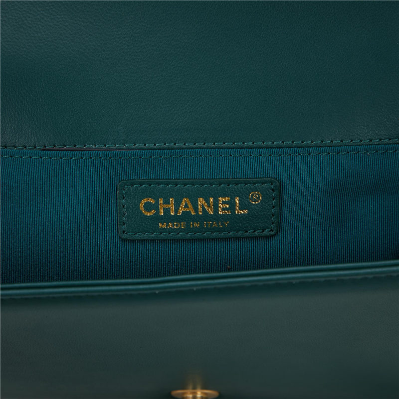 BOY Chanel HANDBAG Lambskin Dark Green B