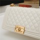 BOY Chanel HANDBAG Lambskin White B