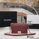 BOY Chanel HANDBAG Lambskin Burgundy B