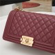 BOY Chanel HANDBAG Lambskin Burgundy B