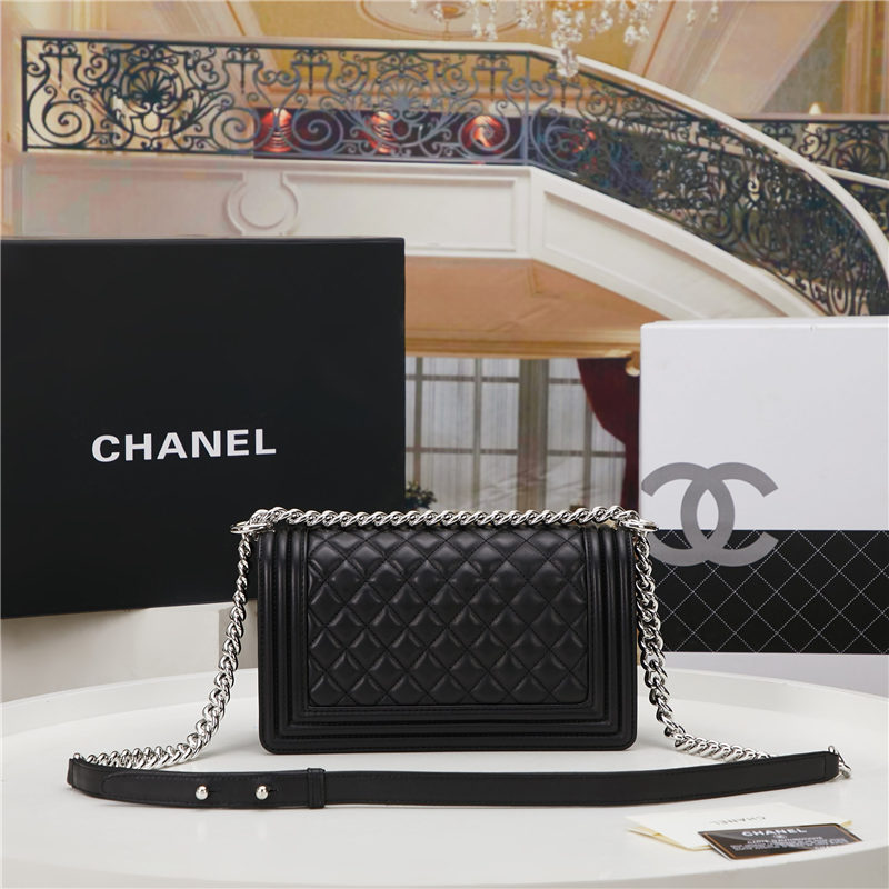 BOY Chanel HANDBAG Lambskin Black B