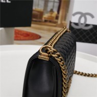 BOY Chanel HANDBAG Lambskin Black B