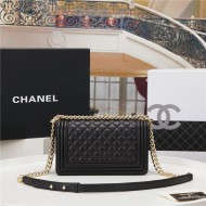 BOY Chanel HANDBAG Lambskin Black B