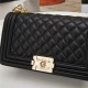 BOY Chanel HANDBAG Lambskin Black B