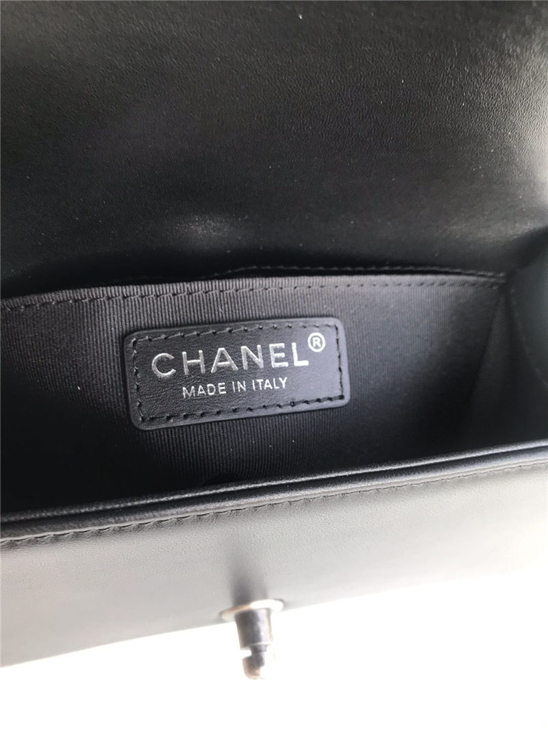 SMALL BOY Chanel HANDBAG Lambskin Black High