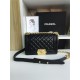 SMALL BOY Chanel HANDBAG Lambskin Black High