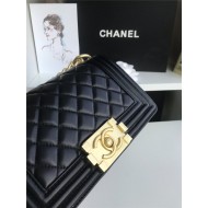 SMALL BOY Chanel HANDBAG Lambskin Black High