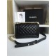 SMALL BOY Chanel HANDBAG Lambskin Black High