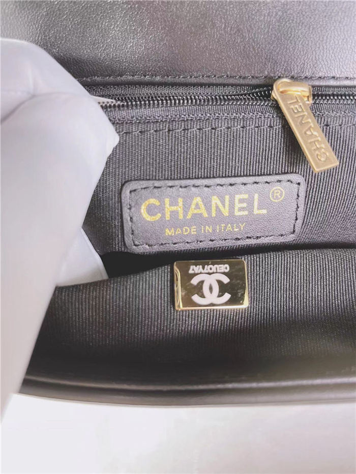 LARGE BOY Chanel HANDBAG Lambskin Black High