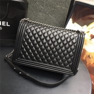 MAXI BOY Chanel HANDBAG Lambskin Black High