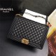 MAXI BOY Chanel HANDBAG Lambskin Black High