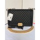 MAXI BOY Chanel HANDBAG Grained Calfskin Black High