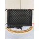 MAXI BOY Chanel HANDBAG Grained Calfskin Black High