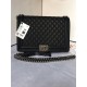 MAXI BOY Chanel HANDBAG Grained Calfskin Black High