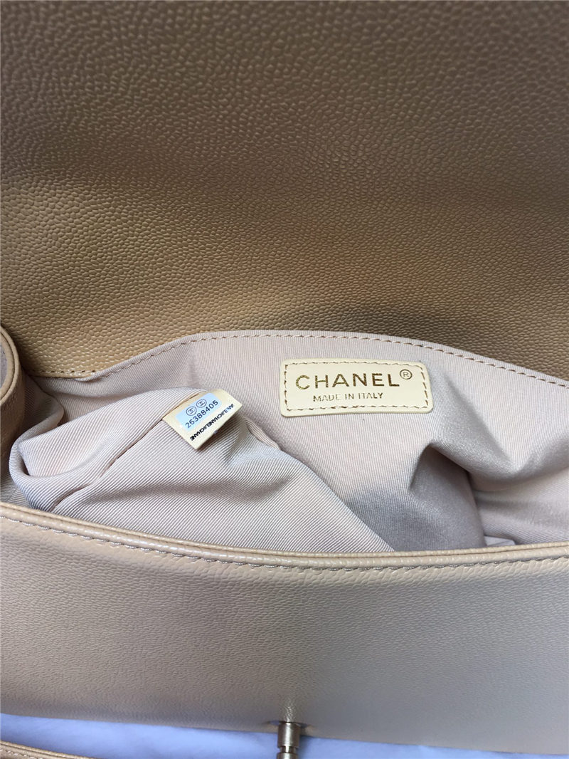 MAXI BOY Chanel HANDBAG Grained Calfskin Beige High