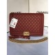 MAXI BOY Chanel HANDBAG Grained Calfskin Burgundy High