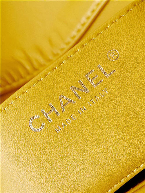 Chanel MINI FLAP BAG AS4165 Lambskin & Ash-Wood Yellow High