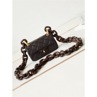 Chanel MINI FLAP BAG AS4165 Lambskin & Ash-Wood Brown High