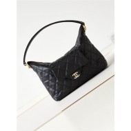 Chanel LARGE HOBO BAG AS4347 Calfskin & Gold-Tone Metal Black High