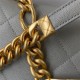 Chanel FLAP BAG Grained Calfskin & Gold-Tone Metal AS2764 Grey A