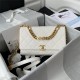 Chanel FLAP BAG Grained Calfskin & Gold-Tone Metal AS2764 White A