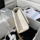 Chanel FLAP BAG Grained Calfskin & Gold-Tone Metal AS2764 White A