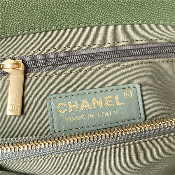 Chanel FLAP BAG Grained Calfskin & Gold-Tone Metal AS2764 Green A