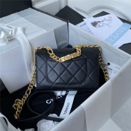 Chanel MINI FLAP BAG Grained Calfskin & Gold-Tone Metal AS2711 Black A