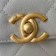 Chanel MINI FLAP BAG Grained Calfskin & Gold-Tone Metal AS2711 Grey A