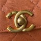 Chanel MINI FLAP BAG Grained Calfskin & Gold-Tone Metal AS2711 Orange A