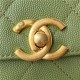 Chanel MINI FLAP BAG Grained Calfskin & Gold-Tone Metal AS2711 Green A