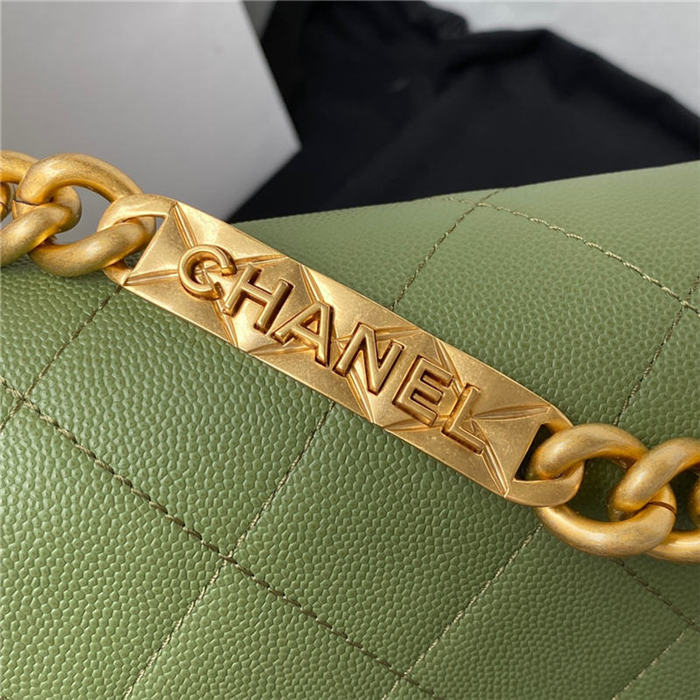 Chanel MINI FLAP BAG Grained Calfskin & Gold-Tone Metal AS2711 Green A