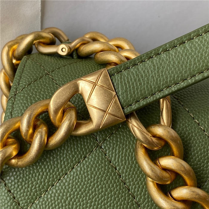 Chanel MINI FLAP BAG Grained Calfskin & Gold-Tone Metal AS2711 Green A