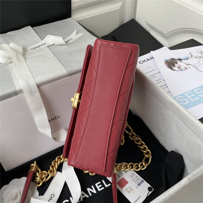 Chanel MINI FLAP BAG Grained Calfskin & Gold-Tone Metal AS2711 Burgundy A