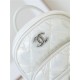 Chanel BACKPACK AS4366 Nylon & Silver-Tone Metal White A