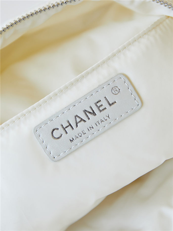 Chanel BACKPACK AS4366 Nylon & Silver-Tone Metal White A