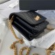 2.55 CLUTCH WITH CHAIN Aged Calfskin & Gold-Tone Metal AP1764 A