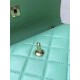 SMALL FLAP BAG WITH TOP HANDLE Lambskin Gold Metal Green A