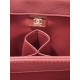 SMALL FLAP BAG WITH TOP HANDLE Lambskin Gold Metal Burgundy B