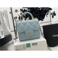 Chanel CLUTCH WITH CHAIN A68063 Lambskin & Gold-Tone Metal Blue High